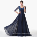 Grace Karin 2015 Newest Navy Blue Long Lace Formal Evening Dress With Long Sleeve CL6234